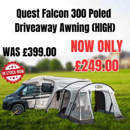 Clearance Quest Falcon 300 Poled Drive away awning High A3508 Vehicle connection height: 240 - 270 cm.