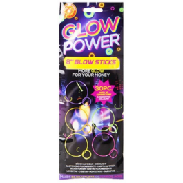 Glow Power Party Festival 8" Glow Sticks with 30 Connectors Necklace/Bracelet - 615041