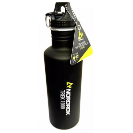 Nordrok Lightweight Trekker Aluminum Lightweight Leakproof 1000ml Water Drinks Bottle - With Karabiner - 75064