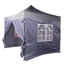 Quest Sides for Louisiana 3m x 3m Pavillion in grey (2 x doors, 2 x windows) A3610SI