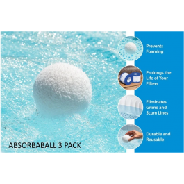 BestWay Clearwater Absorbaball 3 Pack Pool Hot Tub Water Surface Cleaner CH0046