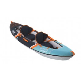 New Model Sevylor Colorado Inflatable Kayak Kit with Backpack, removable skeg/fin, hand pump with included manometer, 2 paddles, and storage pouch 2211975