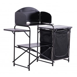 Quest Oregano Kitchen Stand Black with Larder and windsheild F3101