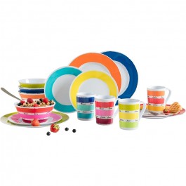 flamefield colours 16pc melamine set 