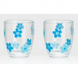 flamefield daisy short tumbler set (2) blue