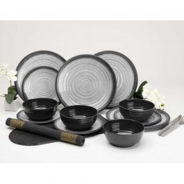 flamefield granite grey 12pc melamine essentials set