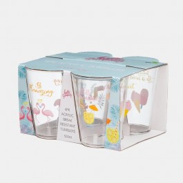 Flamefield Hello Summer Acrylic Glasses - set of 4