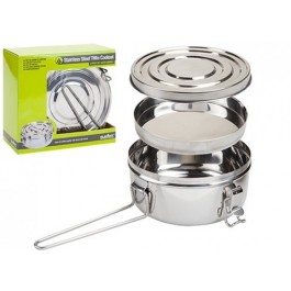 Summit 1500ml Stainless Steel Cooking Pan with Lid & Plate 670003