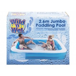 Wet N Wild 260CM X 170CM X 48CM PLAIN EMBOSSED PADDLING POOL 101032P