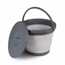 kampa collapsible 5lt bucket with lid grey cw0105