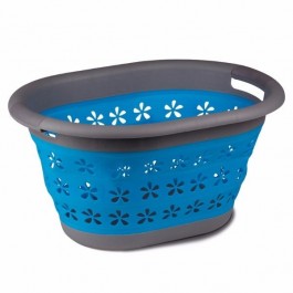 kampa collapsible laundry basket blue cw0118