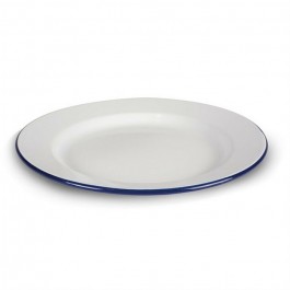 kampa white enamel dinner plate cw1090