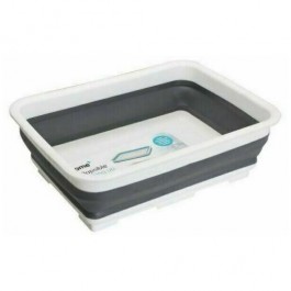 quest home+ collapsible rectangular washing-up bowl grey 63055