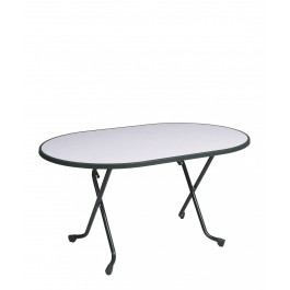 Alco Steel Folding Heavy Duty Oval table 140cmx90cm graphite R35GCG