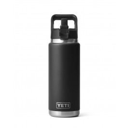 YETI Rambler® 26 oz (769 ml) Bottle With Colour-Matched Straw Cap Black 3492