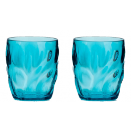 Flamefield Acrylic Short Ice Tumblers Aqua Pack of  2 RE2011A