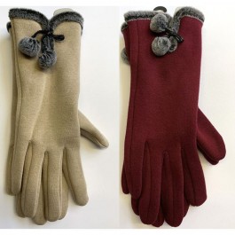 ssp women's gloves with pom-pom trim a1238 all