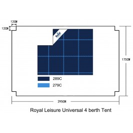 Royal Leisure Universal Luxury 3 Layer Tent Carpet 295cm x 175cm Fits Aspen 4,welford 4  W480