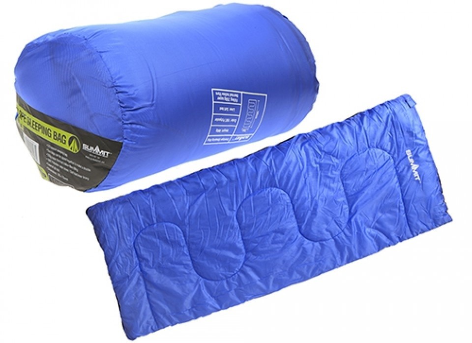 Summit Envelope Therma Sleeping Bag 250gsm Blue 611020 Camping and