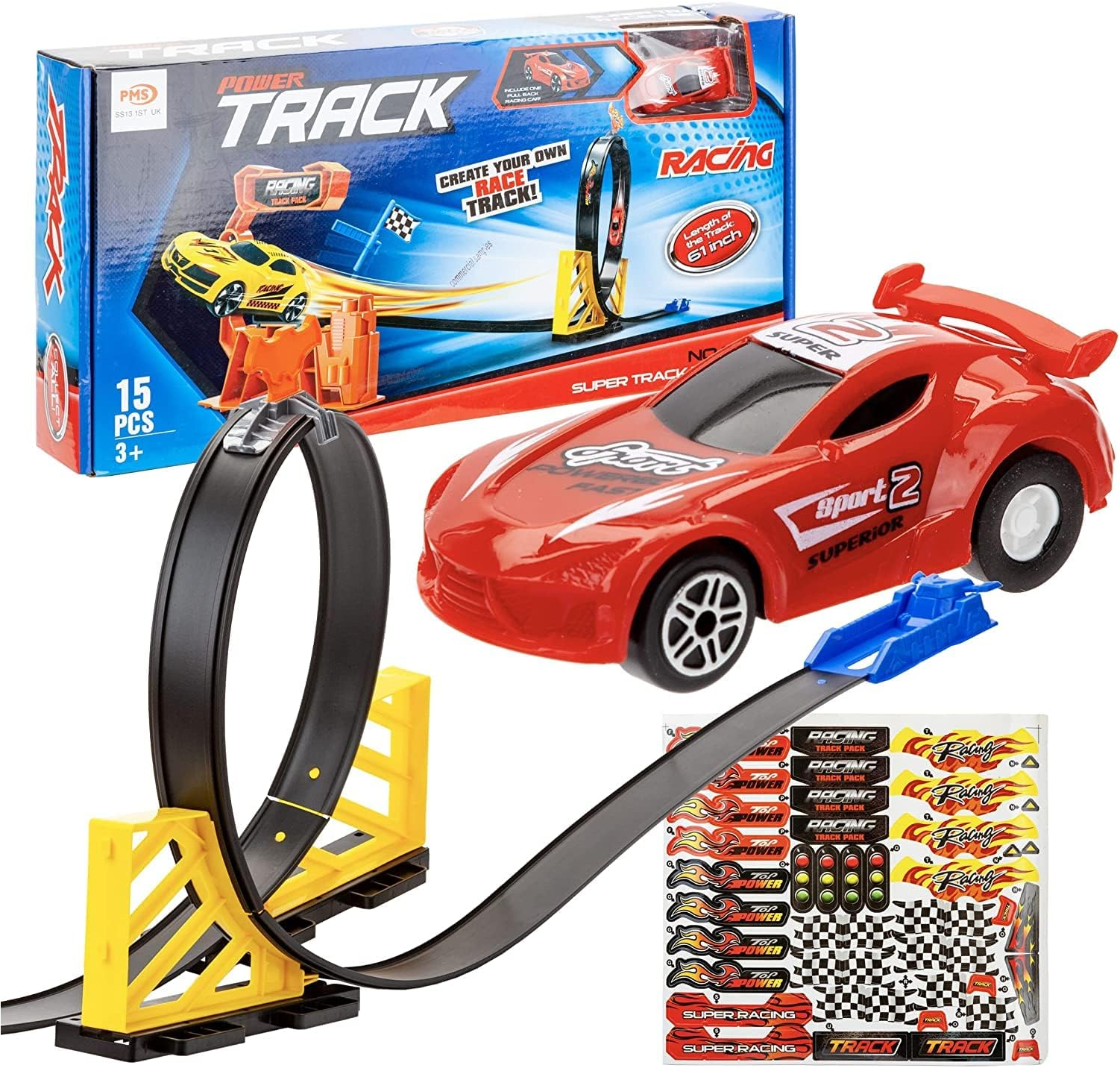 Power Loop Racing True X PMS Loop Speed Racing Power Track Complete With Pull Back Action Car ...
