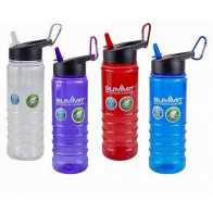Summit 700ml BPA Free Water Drink Drinks Flip Spout Bottle With Carabiner 696072