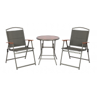Quest Naples Pro Garden Folding Bistro Furniture Set – Grey - F1329