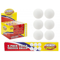 PMS Box of 6 Table Tennis Ping Pong Balls 316006