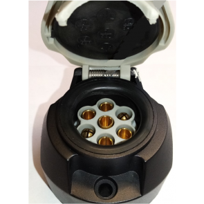 Crusader 12V Towing Caravan Socket 7 pin 12s Type grey plastic socket