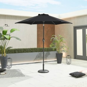 Nova Garden Summer 2.4m Round Black Aluminium Tilting 38mm Stem Parasol (6)