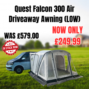 Clearance Quest Falcon 300 Inflatable Air Drive away awning Low A3507A Vehicle connection height: 180 - 210 cm