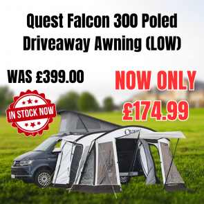 Clearance Quest Falcon 300 Poled Drive away awning Low A3507 Vehicle connection height: 180 - 210 cm.