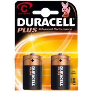 Duracell Plus Power 'C' Cell LR14/MN1400 Alkaline Batteries PACK OF 2 