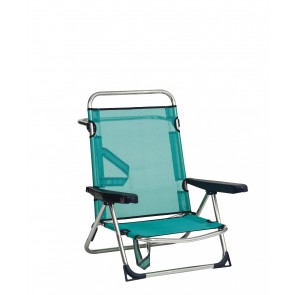 Alco Beach chair aluminium Textilene With handle Folding rear leg Multiposition.607ALF-0030