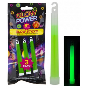 Glow Power Party Festival 6" Hanging Glow Stick 8 hr Glow time - 615084 PACK OF 3