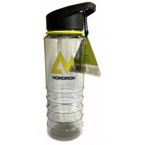 Nordrok Lightweight Clear Flip Straw BPA Free 700ml Water Drinks Bottle With Carabiner 75050