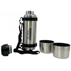Nordrok 1Ltr Twin Cup Thermal Stainless Steel Leakproof Flask 1000 75060
