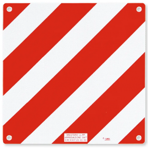 Fiamma Alu Aluminium Signal Square Warning Plate For Protruding Loads - Compulsory in Italy - 98782-010