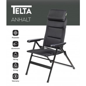 Telta Anhalt Deluxe Padded Reclining Fold Flat Chair FU0002