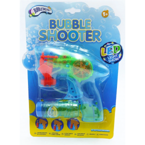 BUBBLETASTIC LED Light Up Bubble Shooter Gun With Solution - No Batteries Required - R05-0070-E 
