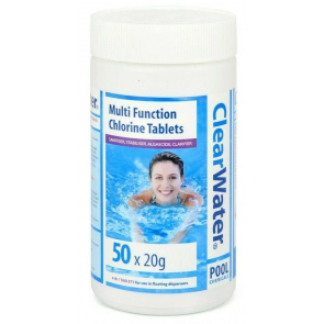 Bestway ClearWater Pool Hot Tub Treatment 1KG 50x20G Multi Chlorine Tabs CH0019