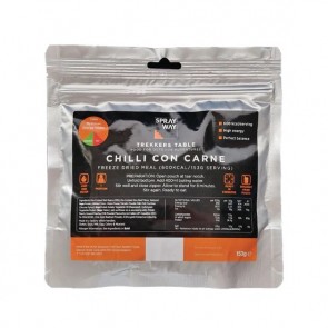 Sprayway Trekkers Table Chilli Con Carne Freeze Dried Meal 153g BEST BEFORE JAN 2025