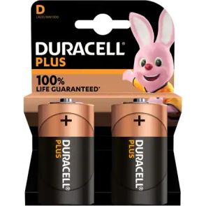 Duracell Plus 50% More Power 'D' Cell LR20/MN1300 Alkaline Batteries PACK OF 2