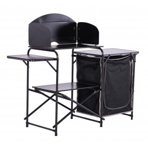 Quest Oregano Kitchen Stand Black with Larder and windsheild F3101