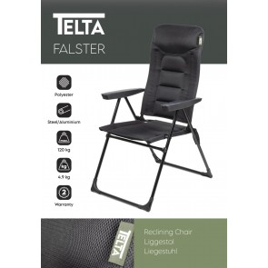 Telta Falster Padded Reclining Fold Flat Chair FU0001