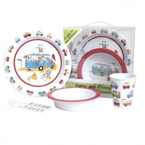 flamefield kids harry and friends 5pc melamine set