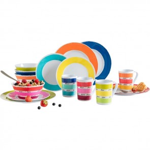flamefield colours 16pc melamine set 