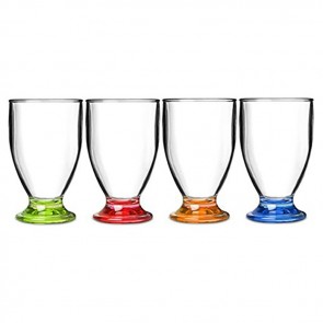 flamefield acrylic 6oz party juice glasses coloured base(4)