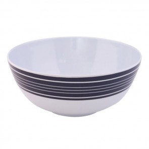 flamefield navy pinstripe melamine salad bowl