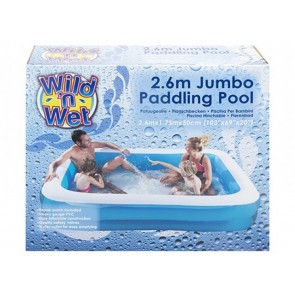 Wet N Wild 260CM X 170CM X 48CM PLAIN EMBOSSED PADDLING POOL 101032P