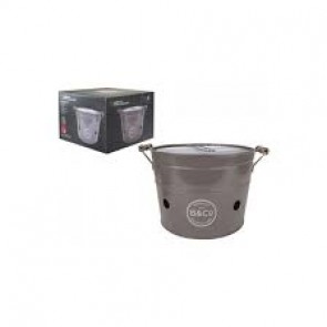 B&CO Charcoal Bucket BBQ - Grey